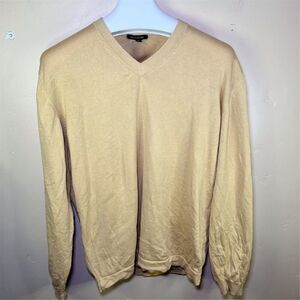 NWOT Saltaire Men's V-Neck Long Sleeve Yellow Sweater Size Large Preppy‎ Office
